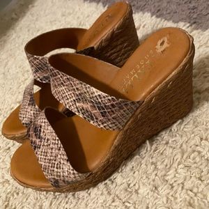 Snake skin wedges